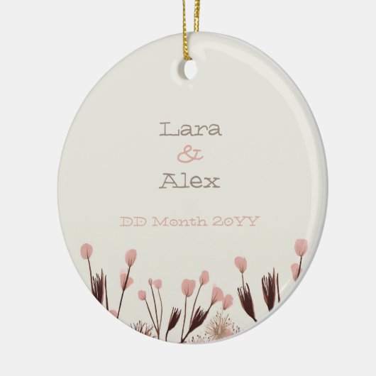 Boho Wildflower Bruiloft Jubileum Ornament (Links)