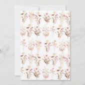 Boho Wildflower bruiloft Kaart (Achterkant)