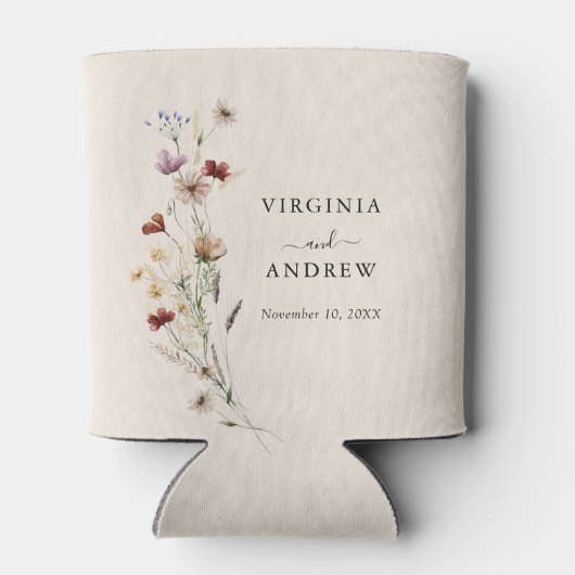 Boho Wildflower bruiloft Koelbox Blikjeskoeler (Achterkant)