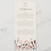 Boho Wildflower Bruiloft Menu (Voorkant)