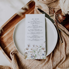 Boho Wildflower Bruiloft Menu