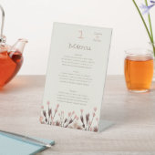 Boho Wildflower Bruiloft Menu Reclamebord Met Voetstuk (Insitu)