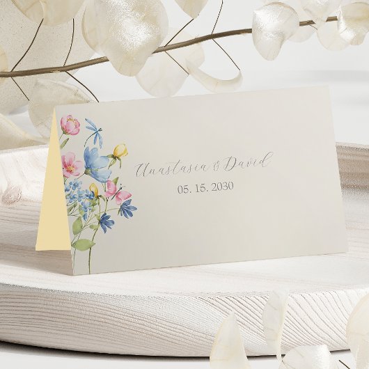 Boho Wildflower Bruiloft  Plaatskaartje