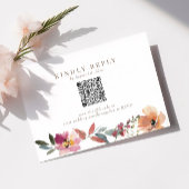 Boho Wildflower Bruiloft QR Code RSVP-kaart RSVP Kaartje