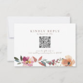 Boho Wildflower Bruiloft QR Code RSVP-kaart RSVP Kaartje (Voorkant)