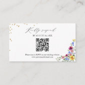 Boho Wildflower bruiloft QR Online RSVP-kaart Informatiekaartje (Voorkant)