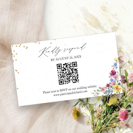 Boho Wildflower bruiloft QR Online RSVP-kaart Informatiekaartje