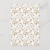 Boho Wildflower Bruiloft Receptie Behuizing Kaart (Achterkant)