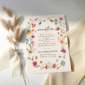 Boho Wildflower Bruiloft Receptie Behuizing Kaart