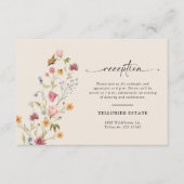 Boho Wildflower Bruiloft Receptie Behuizing Kaart (Voorkant)
