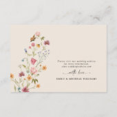 Boho Wildflower Bruiloft Receptie Behuizing Kaart (Achterkant)