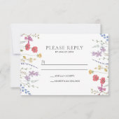 Boho Wildflower Bruiloft RSVP Briefkaart (Voorkant)