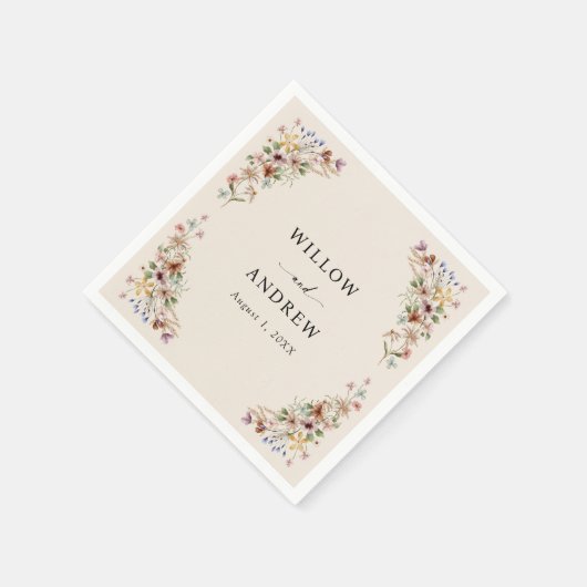 Boho Wildflower bruiloft Servet (Hoek)