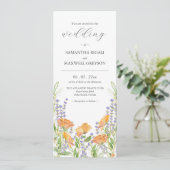 Boho Wildflower bruiloft uitnodigingen (Staand voorkant)