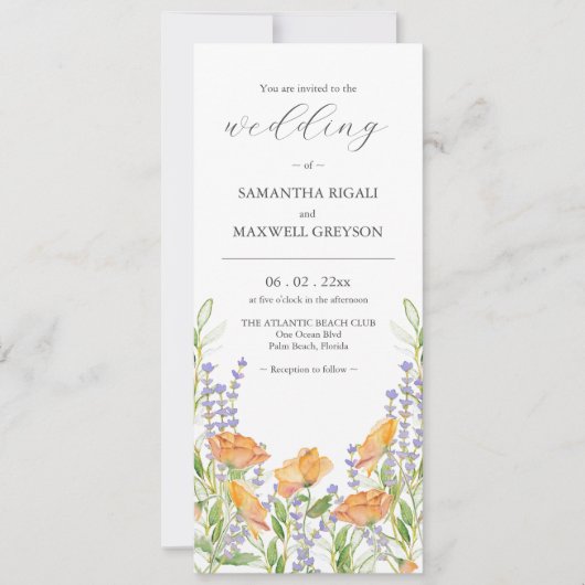 Boho Wildflower bruiloft uitnodigingen (Voorkant)