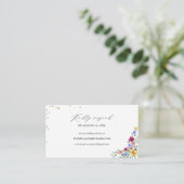 Boho Wildflower bruiloft Website Online RSVP-kaart Informatiekaartje (Staand voorkant)