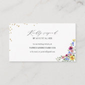 Boho Wildflower bruiloft Website Online RSVP-kaart Informatiekaartje (Voorkant)