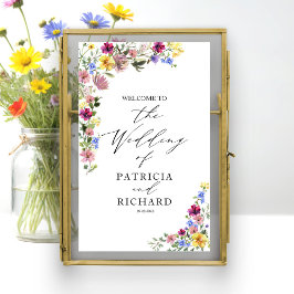 Boho Wildflower Bruiloft Welkom Poster