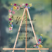 Boho Wildflower bruiloft Welkomstbord Acryl Bord (Neutraal)