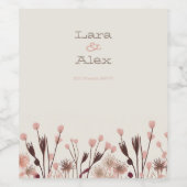 Boho Wildflower Bruiloft Wijn Label Etiket (Enkel label)