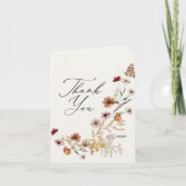 Boho Wildflower Bruiloftsfeest Bedankkaart (Voorkant)