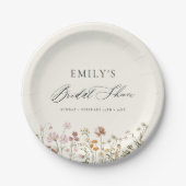 Boho Wildflower Bruiloftsfeest Tuin Script Papieren Bordje (Voorkant)