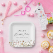 Boho Wildflower Bruiloftsfeest Tuin Script Papieren Bordje (Feest)