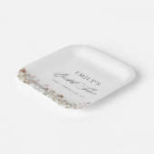 Boho Wildflower Bruiloftsfeest Tuin Script Papieren Bordje (Gebogen)