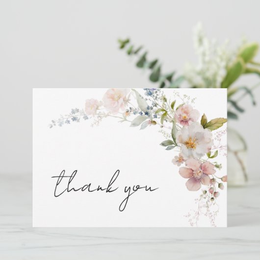 Boho Wildflower Bruiloftsontvangst Tuin Bedankt (Staand voorkant)