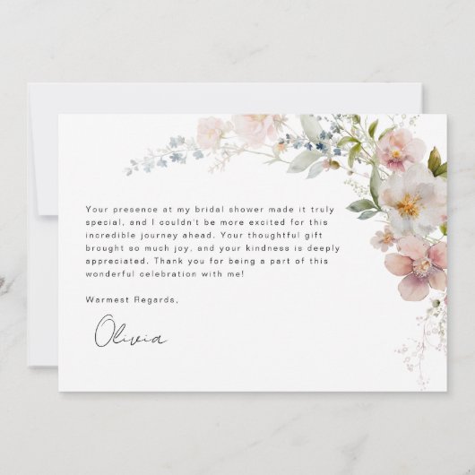 Boho Wildflower Bruiloftsontvangst Tuin Bedankt (Achterkant)