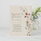 Boho Wildflower Bruiloftsuitnodiging Kaart (Staand voorkant)