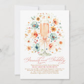 Boho Wildflower Brunch and Bubbly Bridal Shower Kaart (Voorkant)