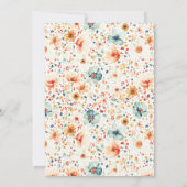 Boho Wildflower Brunch and Bubbly Bridal Shower Kaart (Achterkant)