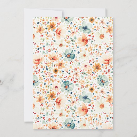 Boho Wildflower Brunch and Bubbly Bridal Shower Kaart (Achterkant)