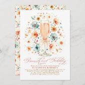 Boho Wildflower Brunch and Bubbly Bridal Shower Kaart (Voorkant / Achterkant)