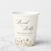 Boho Wildflower Brunch & Bubbly Bruiloftsfeestje Papieren Bekers (Voorkant)