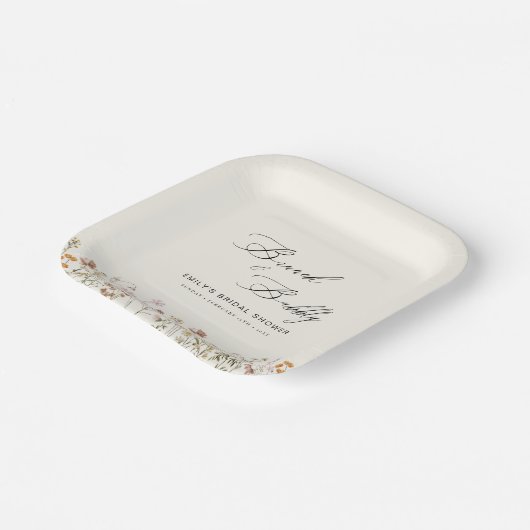 Boho Wildflower Brunch & Bubbly Vrijgezellenfeest Papieren Bordje (Gebogen)