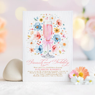 Boho Wildflower Brunch en Bubbly Vrijgezellenfeest Kaart