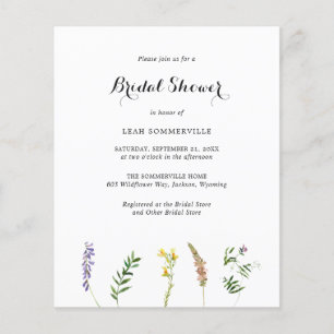 Boho Wildflower Budget Bridal Shower Flyer