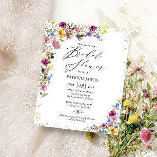 Boho Wildflower Budget Bridal Shower Flyer