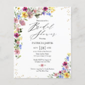 Boho Wildflower Budget Bruiloft Uitnodiging Flyer (Voorkant)
