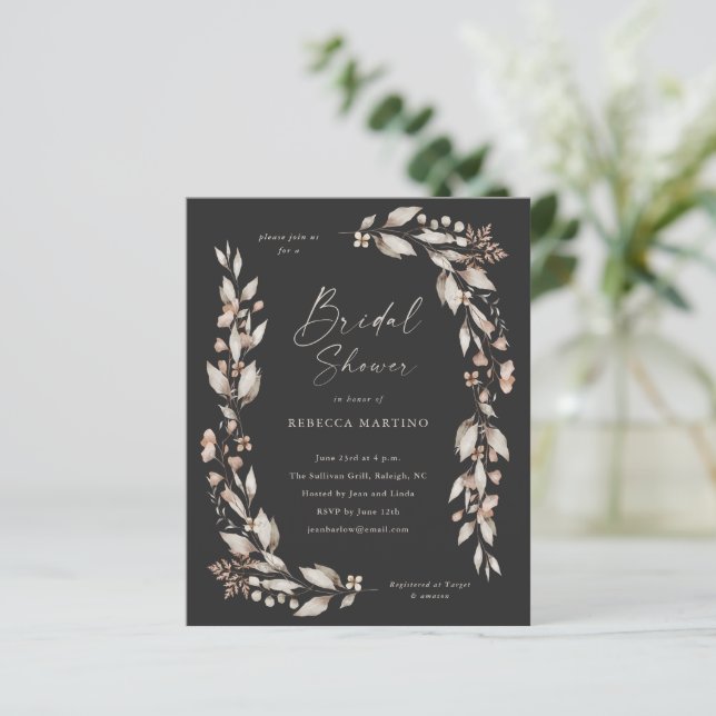 Boho Wildflower Budget Bruiloft Uitnodigingen (Staand voorkant)