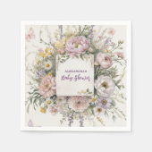 Boho Wildflower Butterflies Baby shower Servet (Voorkant)