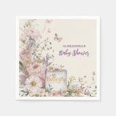 Boho Wildflower Butterflies Baby shower Servet (Voorkant)