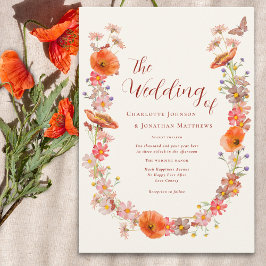 Boho Wildflower Butterfly Aardse Tonen Kaart