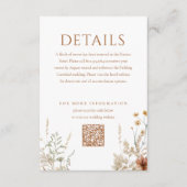 Boho Wildflower Butterfly Floral Wedding Details Informatiekaartje (Voorkant)