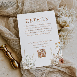 Boho Wildflower Butterfly Floral Wedding Details Informatiekaartje