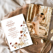 Boho Wildflower Butterfly Foto Tuin bruiloft Kaart