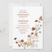 Boho Wildflower Butterfly Garden Wedding Kaart (Voorkant)