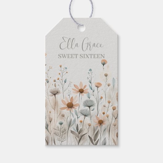 Boho Wildflower Cadeaulabel (Voorkant)